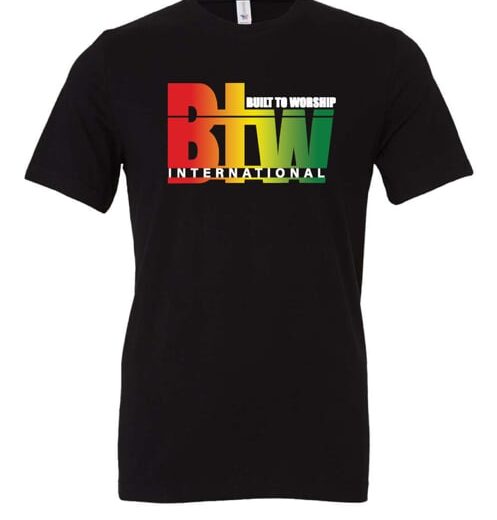 Btw Black T-Shirt with Multi Colour Logo